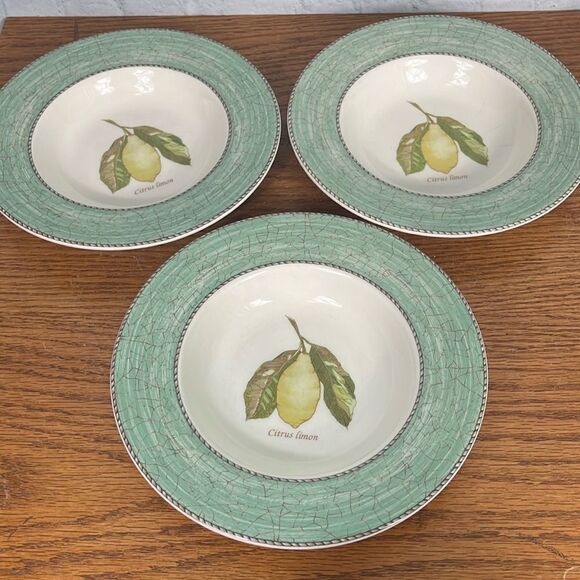 Set of 4 WEDGWOOD Sarah’s Garden Salad Plates Green Queen’s Ware ENGLAND 8 1/4" - Picture 1 of 7